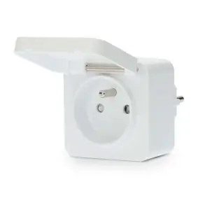 Nedis SmartLife Chytrá Zásuvka bílá / Wi-Fi / IP44 / Měřič výkonu / 3680 W / Android & iOS