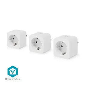 Nedis SmartLife Chytrá Zásuvka bílá / Wi-Fi / IP21 / Měřič výkonu / 3680 W / Android & iOS / 2ks 