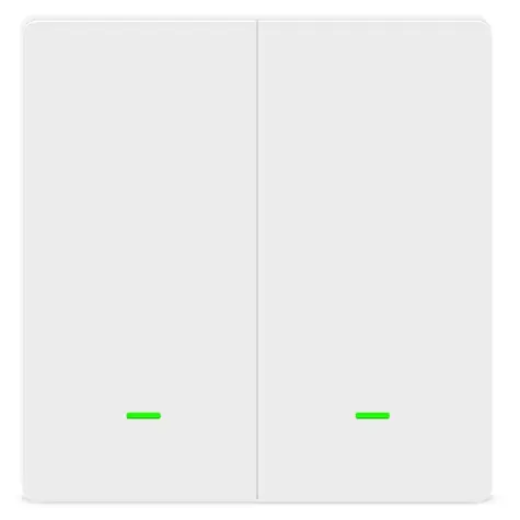 EVOLVEO WiFi Dual Switch Chytrý vypínač pro ovládání osvětlení bílá / Dvě tlačítka / IP44 / Smart Life (Tuya) / 10A