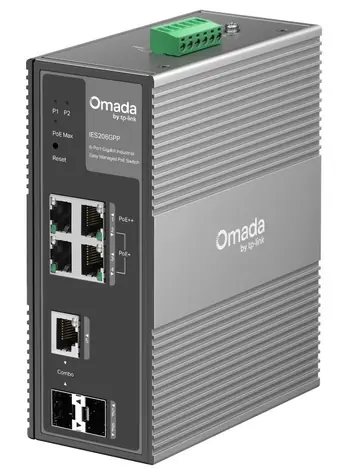 TP-Link Omada IES206GPP / Switch / 4x GbE RJ-45 (1x PoE++ & 3x PoE+) / 1x combo RJ-45/SFP / 1x GbE SFP