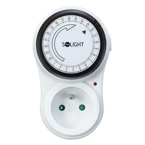 Solight časový spínač mechanický / 24 h / interval 15 min / vypínač