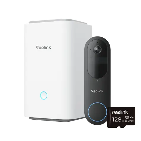 Reolink D340B bezpečnostní video zvonek + Hub 1 + 128GB microSD / 2048 x 2048 / IP65
