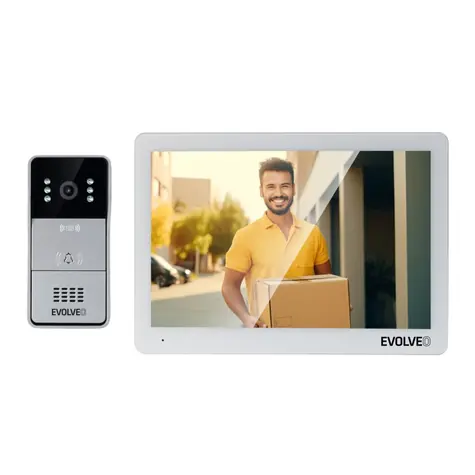 EVOLVEO DoorPhone 10-2W bílo-stříbrná / 2 drátový videotelefon s aplikací / 32GB 