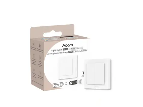 AQARA Light Switch H2 EU (4 Buttons & 2 Channels) (WS-K08D) vypínač se 2 relé bílá / ZigBee