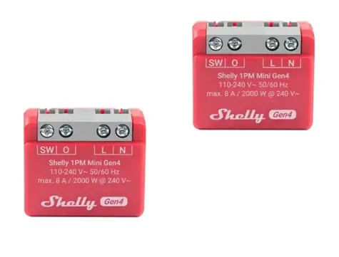 Shelly 1PM Mini chytré Wi-Fi relé s měřením spotřeby (1 kanál) 2ks / Wi-Fi / Bluetooth / 8A