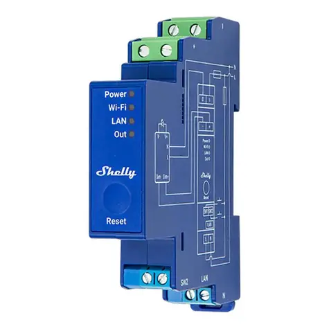 Shelly Pro Dimmer 0/1-10V PM Stmívací modul / Wi-Fi / Bluetooth / LAN