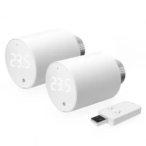 Shelly BLU TRV termostatická hlavice (2ks) + BLU Gateway Gen. 3 bílá /  2x Chytrá termostatická hlavice + BT Gateway