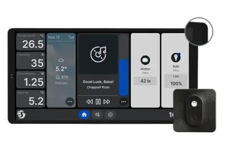 Shelly Wall Display X2 černá + BLU H&T / Inteligentní ovládací panel s Wi-Fi a Bluetooth + senzor teploty a vlhkosti