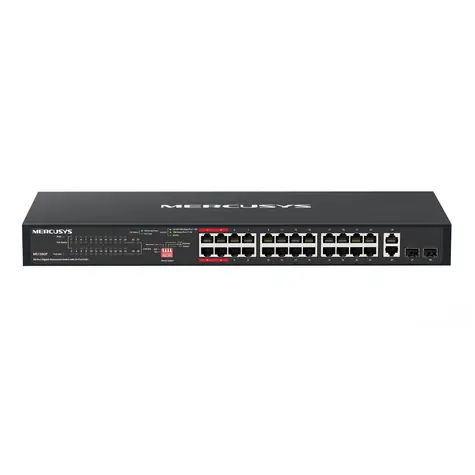 Mercurys MS128GP / Switch / 24x PoE+ / 2x 1GB UpLink / 2x SFP