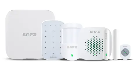 SAFE Starter Kit Plus bílá / Kompletní zabezpečení bytu/domu/kanceláře / LAN / Wi-Fi / 2xSIM / 150 kanálů