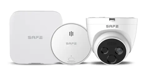 SAFE Starter Kit Fire Cam bílá / Sada pro včasnou detekci požáru s vizuální kontrolou / LAN / Wi-Fi / 2xSIM / 150 kanálů