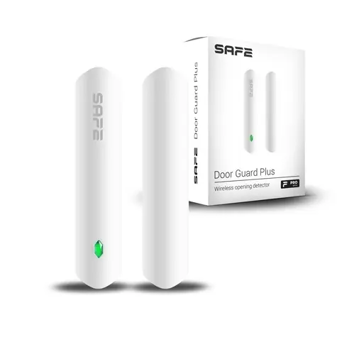 SAFE Door Guard Plus bílá / Bezdrátový magnetický detektor otevření, otřesů a náklonu pro zabezpečení oken a dveří