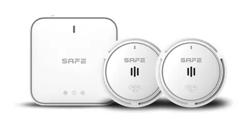 SAFE SET FIRE BASIC / Set rozšířené ochrany domova před kouřem a požárem / 1x SAFE50HUB-WRF / 2x SAFE10Y30-RF