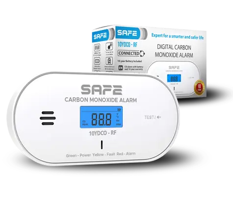 SAFE 10YDCO-RF - Bezdrátově propojitelný hlásič oxidu uhelnatého (CO) FireSafe