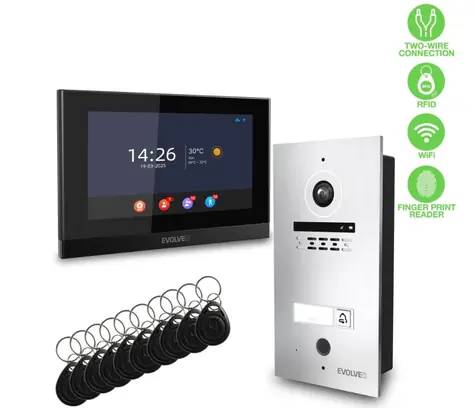 EVOLVEO DoorPhone ID-1 / 2drátový videotelefon s RFID / otiskem prstu a podporou ONVIF kamer