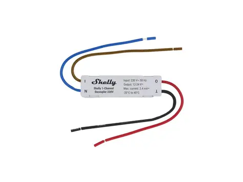 Shelly 1-Channel Decoupler 230V - modul pro propojení AC vypínačů s DC zařízeními
