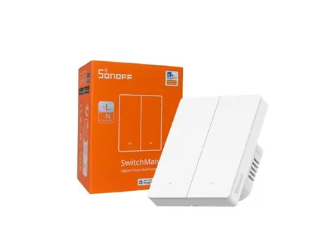 SONOFF ZBM5 SwitchMan Zigbee inteligentní nástěnný vypínač / 2-tlačítka / 86 mm / bílá
