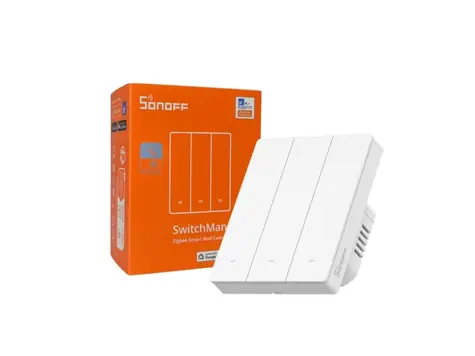 SONOFF ZBM5 SwitchMan Zigbee inteligentní nástěnný vypínač / 3-tlačítka / 80 mm / bílá
