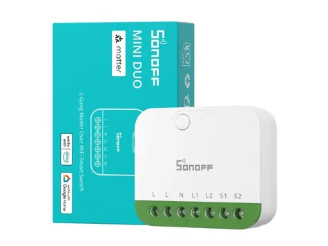 SONOFF MINI-2GS MINI DUO / Chytrý vypínač / 2 kanály / WiFi / Matter