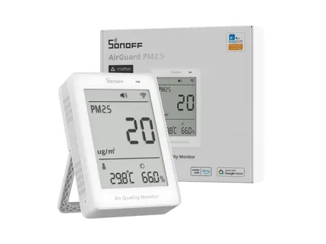 SONOFF SAWF-07P AirGuard monitor kvality vzduchu PM2.5/PM10 s Matter přes Wi-Fi
