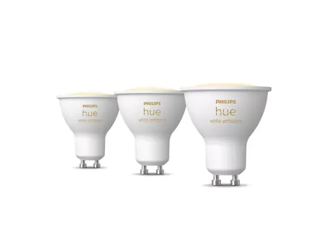 Philips Hue WA LED žárovka 4.2W sada 3ks / GU10 / 400lm / 2200K-6500K / IP20