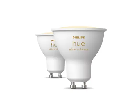 Philips Hue WA LED žárovka 4.2W sada 2ks / GU10 / 400lm / 2200K-6500K / IP20