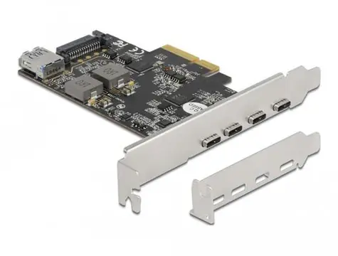 Delock PCI Express Karta na 4 x USB-C / 1 x USB-A / LP / Pcle