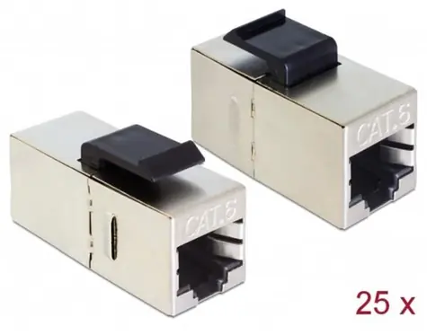 Delock Keystone Modul RJ45 jack > RJ45 jack / Cat.6 kompaktní / 25 ks