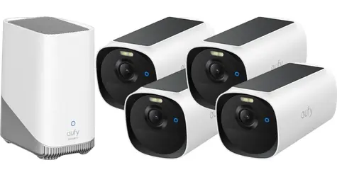 Anker eufy E40 bílá / HomeBase 3 + 4x IP kamera se solárním nabíjením / 135° / noční vidění / microSD / Wi-Fi / 2k