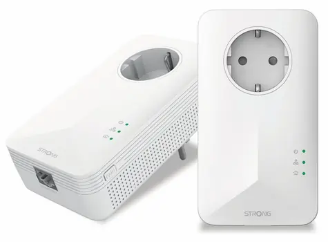 STRONG Powerline 1000 DUO EU V2 / Sada 2ks Powerline adaptérů / HomePlug AV/AV2 / 1000Mbps / 1x GLAN / dosah až 300m