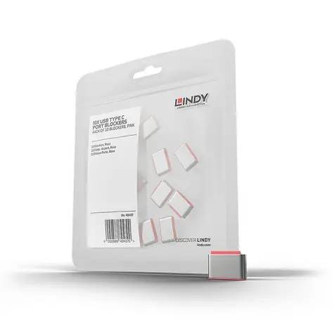 Lindy 40437 Blokátor portů USB typu C růžová /10 ks
