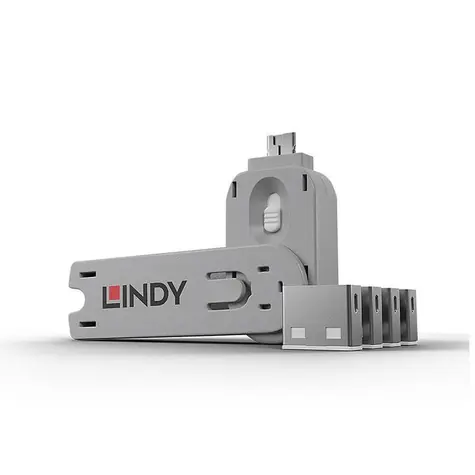 Lindy 40454 Blokátor portů USB s klíčem bílá /4 ks
