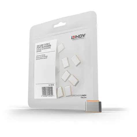 Lindy 40440 Blokátor portů USB-C oranžová / 10 ks
