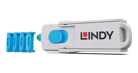 Lindy 40320 Blokátor portů HDMI s klíčem modrá / 4 ks