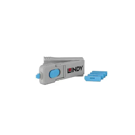 Lindy 40324 Blokátor portů DP s klíčem modrá / 4 ks