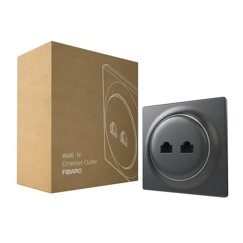 FIBARO Walli N Ethernet Outlet FGWEEU-021-8 / Ethernetová zásuvka RJ45 šedá