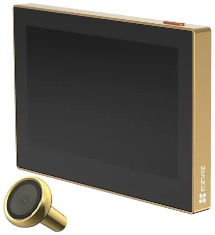 EZVIZ HP2 Chytré dveřní kukátko zlatá / 146° / Wi-Fi / 2K / Monitor 4.3