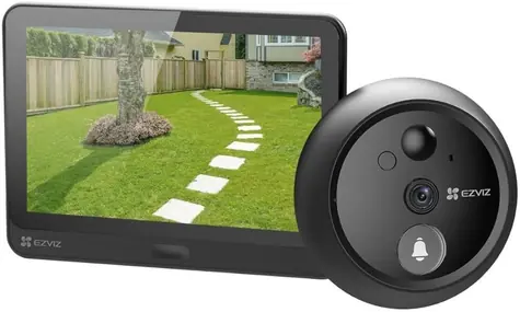 EZVIZ HP4 Chytré dveřní kukátko černá / 155° / Wi-Fi / 2K / Monitor 4.3