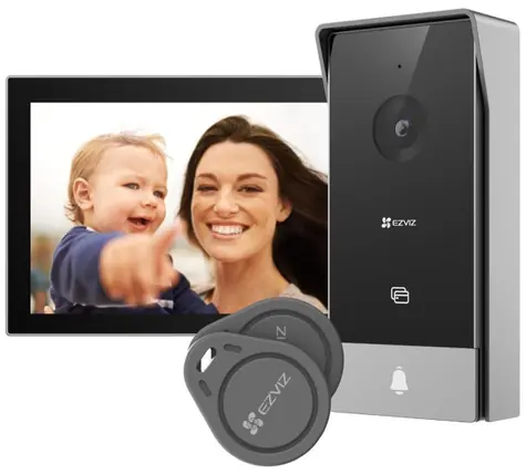 EZVIZ HP5 Chytrý domácí interkom černo-stříbrná / Wi-Fi / FHD / dotykový monitor 7
