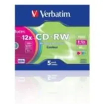 Verbatim 5ks CD-RW 700MB 8-12x / barevné / SlimCase