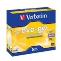 Verbatim 5ks DVD+RW 4.7GB 4x / JewelCase