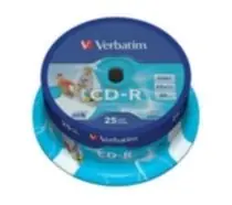 Verbatim 25ks CD-R 700MB AZO 52x / Wide Printable / Spindl