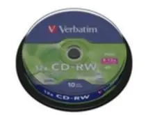 Verbatim 10ks CD-RW 700MB 8-12x  High Speed / Spindl