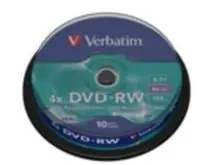 Verbatim 10ks DVD-RW 4.7GB 4x / Spindl