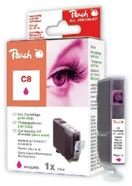 PEACH kompatibilní cartridge Canon CLI-8M, Magenta, 14 ml