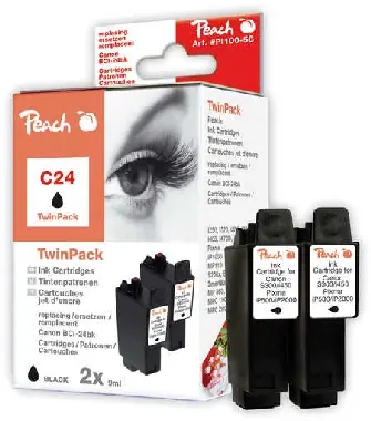 Peach BCI-24 alternativní cartridge / TwinPack / černá