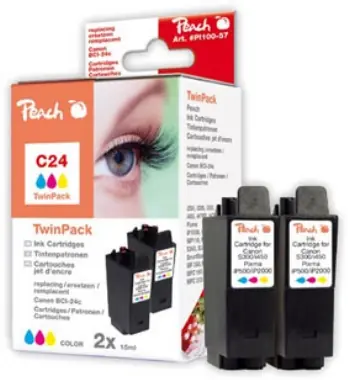 Peach BCI-24 alternativní cartridge / TwinPack / barevná