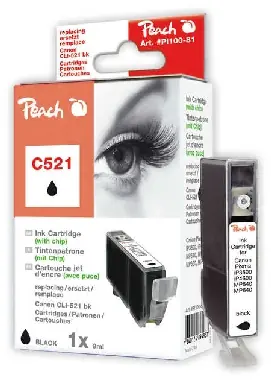 PEACH kompatibilní cartridge Canon CLI-521BK, Black, 10 ml