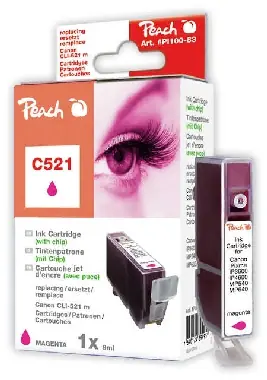 PEACH kompatibilní cartridge Canon CLI-521M, Magenta, 10 ml