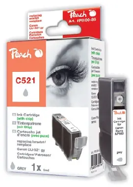 Peach kompatibilní cartridge Canon CLI-521GY, Grey, 10 ml